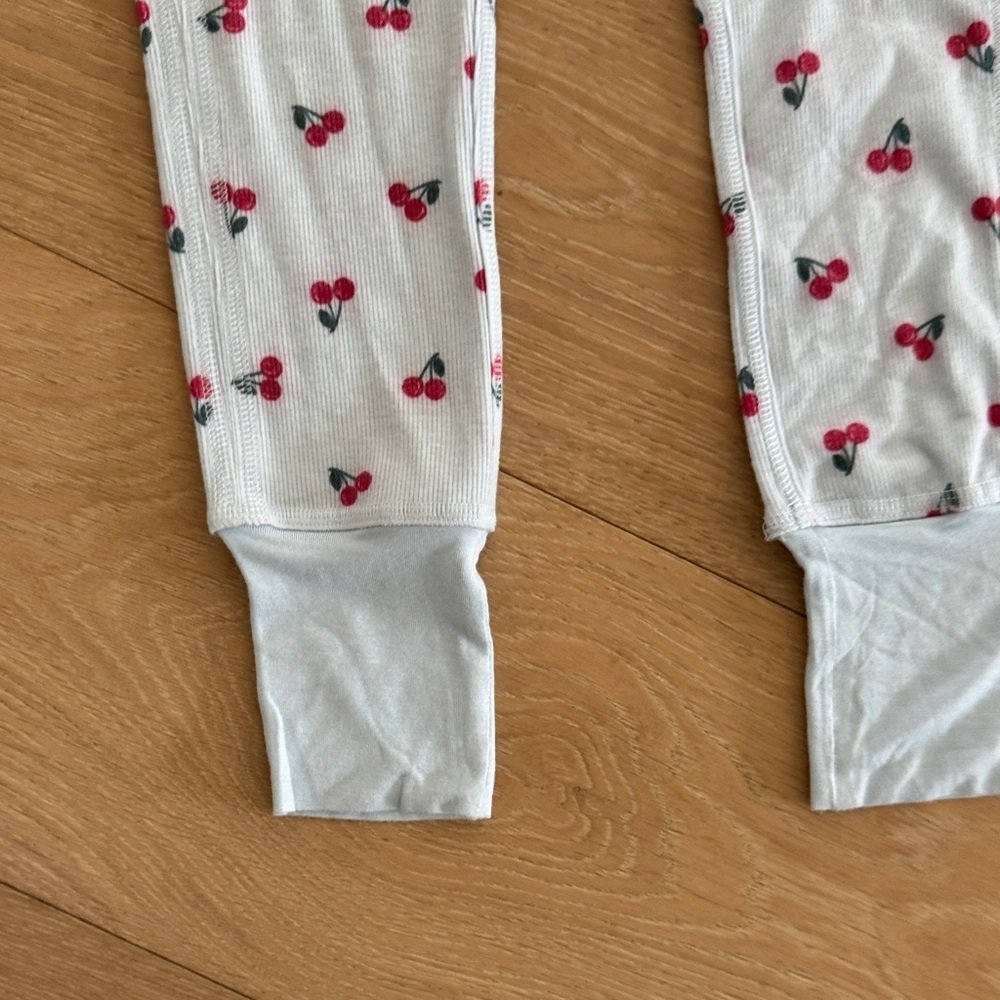 NWT Aqua Light Blue Cherry Print Kids Pajama Set - Picture 5 of 5